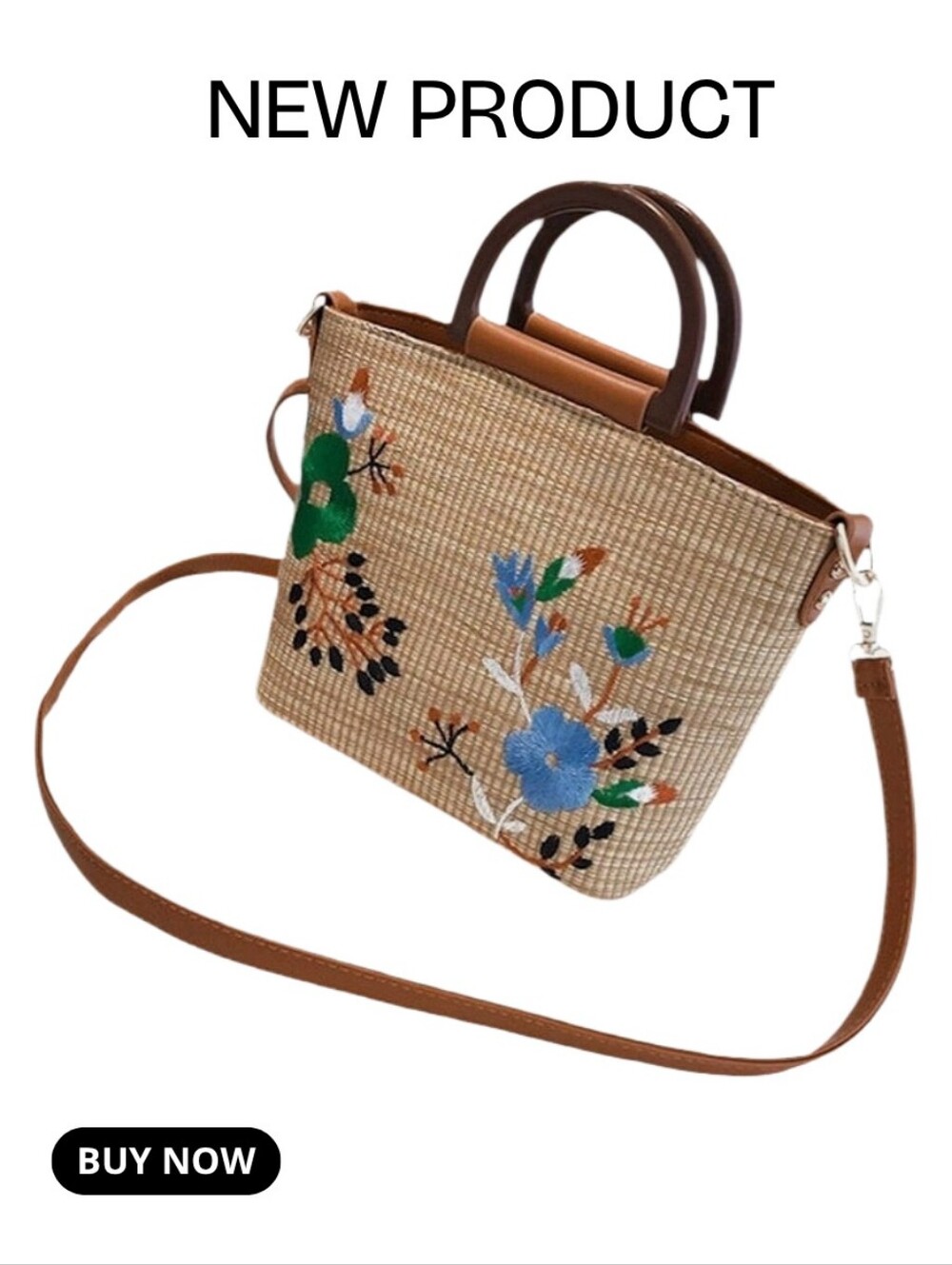 NEW Limited Edition Floral Embroidered Tan Crossbody Handbag